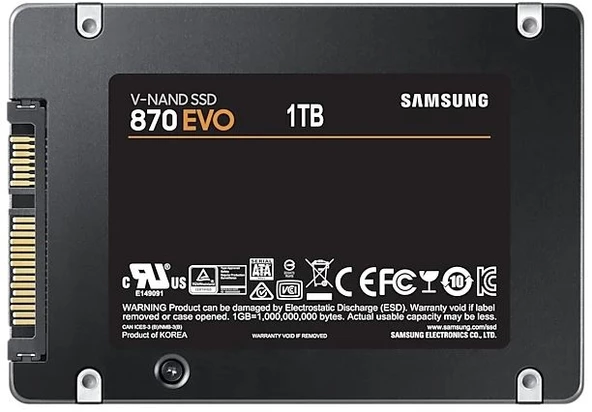 1TB SAMSUNG 870 560/530MB/s EVO MZ-77E1T0BW SSD (Resmi Distribütör Garantili) - 2