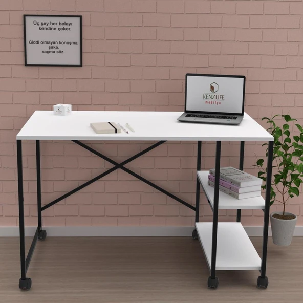 Kenzlife ofis masası miyako 075*110*60 byzsyh tekerlekli bilgisayar çalışma büro ürün görseli