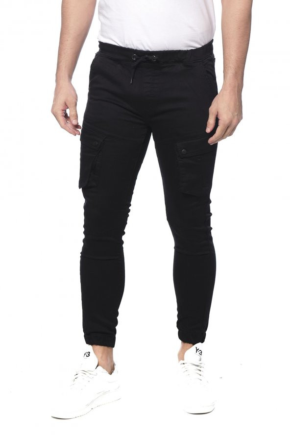 Erkek Slim Fit Yandan Cepli Beli Paçası Lastikli Spor Jogger Pantolon - 3