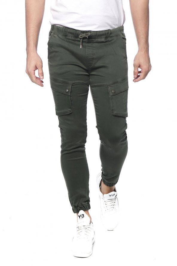 Erkek Slim Fit Yandan Cepli Beli Paçası Lastikli Spor Jogger Pantolon - 9