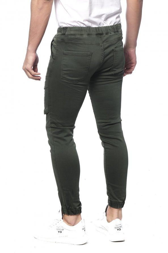 Erkek Slim Fit Yandan Cepli Beli Paçası Lastikli Spor Jogger Pantolon - 10