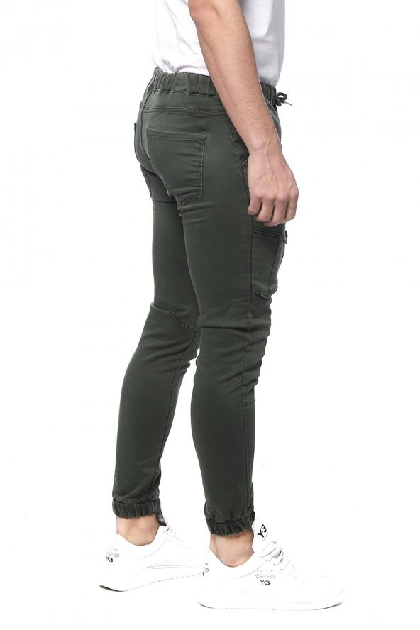 Erkek Slim Fit Yandan Cepli Beli Paçası Lastikli Spor Jogger Pantolon - 11
