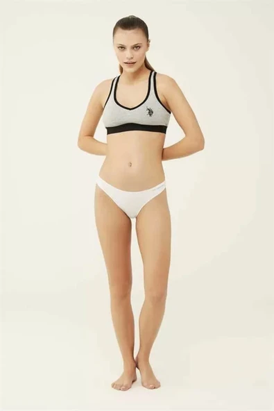 U.S. Polo Assn. Kadın 5'li Brazilian Slip (Siyah-Beyaz-Ten-Beyaz-Ten) - Resim 3