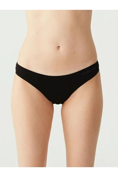 U.S. Polo Assn. Kadın 5'li Kıl Lastikli Slip (Siyah-Beyaz-Ten-Beyaz-Ten) - 2