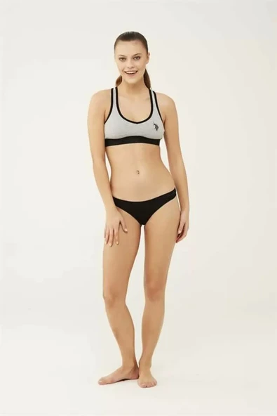 U.S. Polo Assn. Kadın 5'li Brazilian Slip (Siyah-Beyaz-Ten-Beyaz-Ten) - Resim 2