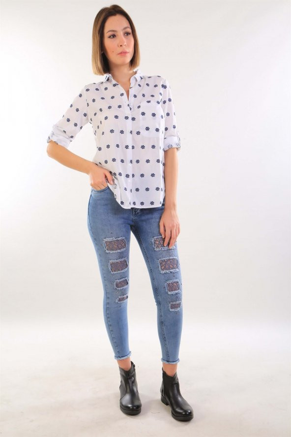 İntersivin  Kadın  Mavi Jeans - 4