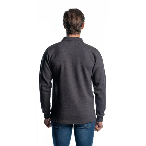 Şensel, Sweatshirt, Koyu Gri, Polo Yaka -107E5432- Pamuklu - 2