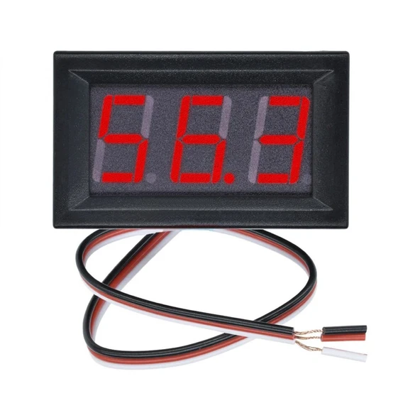 0.56 inch DC 0-100V Digital Voltmetre 3 Telli Panel Tip - 2