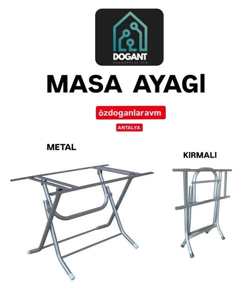 Ahşap-Werzalit 70x120 - 80x140 Masalar Için Katlanabilir Masa Ayağı Metal