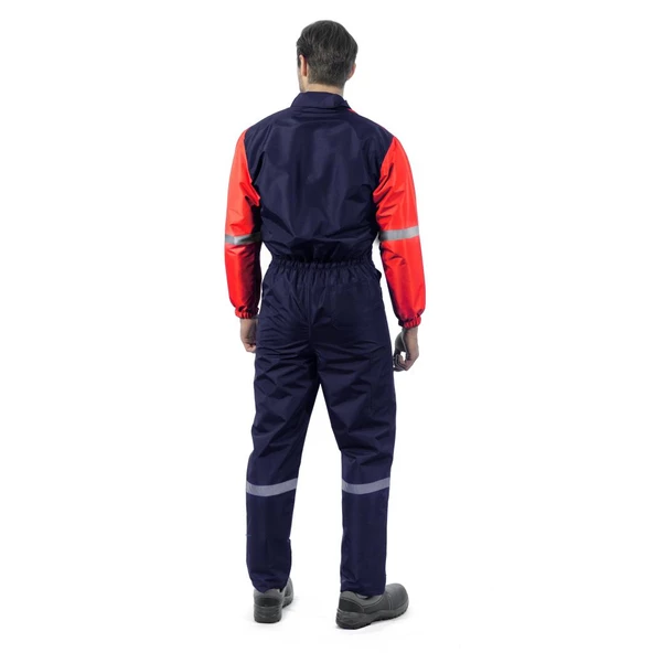 Şensel, Reflektörlü Yıkamacı Tulumu, Lacivert-Kırmızı -55E3152- - 2