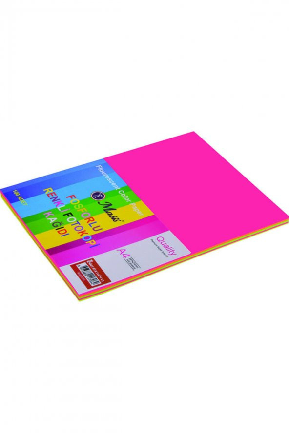 Masis Fosforlu A4 Fotokopi Kağıdı 100 Lü Karşık 5 Renk