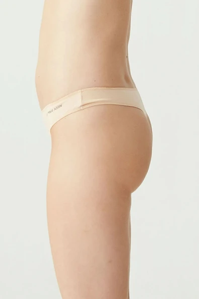 U.S. Polo Assn. Kadın 5'li Tanga (Siyah-Beyaz-Ten-Beyaz-Ten) - 6