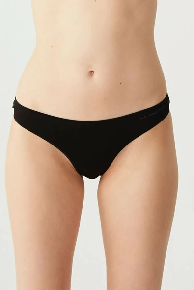 U.S. Polo Assn. Kadın 5'li Tanga (Siyah-Beyaz-Ten-Beyaz-Ten) - 3