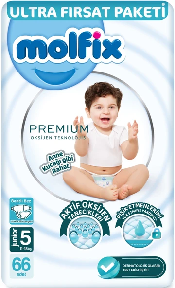 Molfix Premium Bebek Bezi Beden:5 (11-18KG) Junior 264 Adet Avantaj Ultra Fırsat Pk - Resim 3