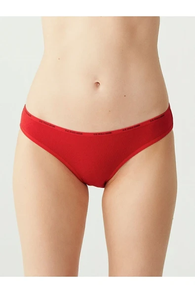 U.S. Polo Assn. Kadın 5'li Slip (Kırmızı-Somon-Ten-Beyaz-Siyah) - Resim 2