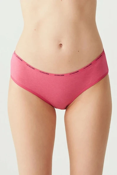 U.S. Polo Assn. Kadın 5'li Yüksek Bel Slip (Lacivert-Fuşya-Ten-Beyaz-Siyah) - 4