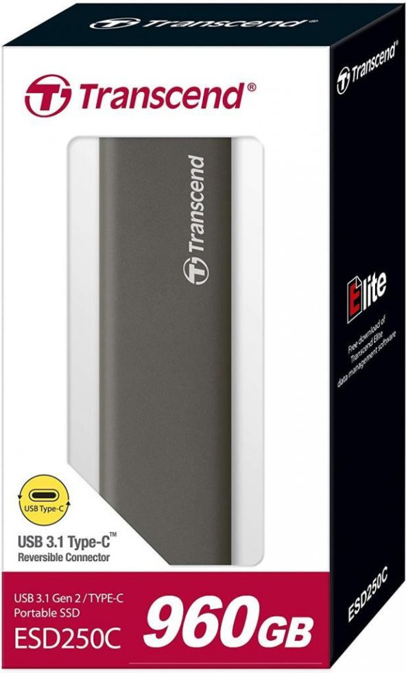 Transcend TS960GESD250C 960GB M.2 SATA Gen 2 Type-C Tasınabılır SSD - 3