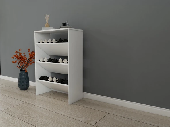 Lamus Ayakkabı Dolabı-Beyaz Renk - 3
