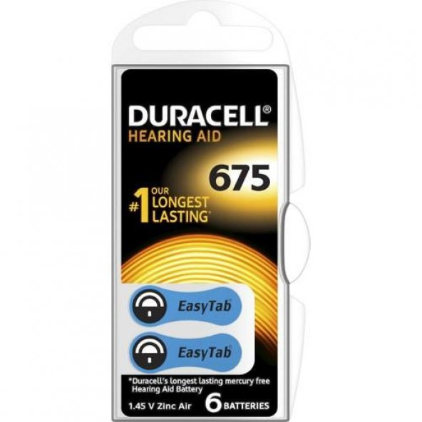 DURACELL ACTIVAIR KULAKLIK PILI 1.45V 6 LI (675)