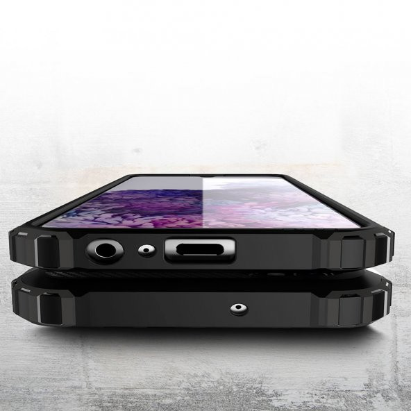 KNY Samsung Galaxy A02S Kılıf Çift Katmanlı Armour Case Gri - 3