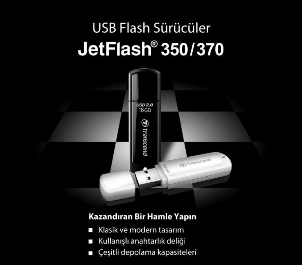 Transcend TS16GJF700 16GB Pen Drive USB3.1 Sıyah USB Bellek - 3