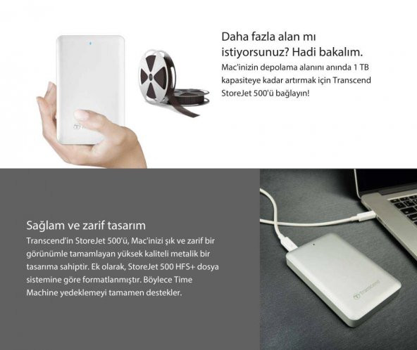 Transcend TS512GSJM500 512GB Thunderbolt/USB 3.0 MAC Taşınabilir SSD - 11