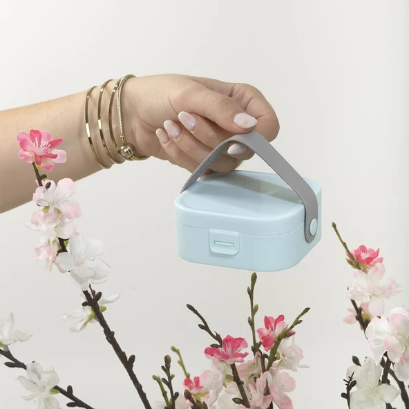 Piev House By House Çanta İçi Aynalı Mini Makyaj Takı Kutusu Mavi - 4