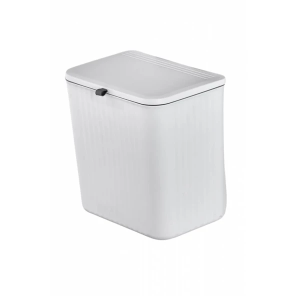 Piev Mutfak Tezgah Üstü Dolap Askılı Kapaklı 15 Lt Çöp Kovası Beyaz - 5