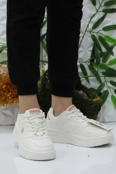 U.S. Polo Assn. Martha Beyaz Pudra Rahat Orijinal Ürün Kadın Spor Ayakkabı - Resim 2