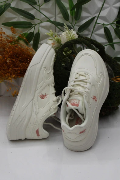 U.S. Polo Assn. Martha Beyaz Pudra Rahat Orijinal Ürün Kadın Spor Ayakkabı - Resim 5