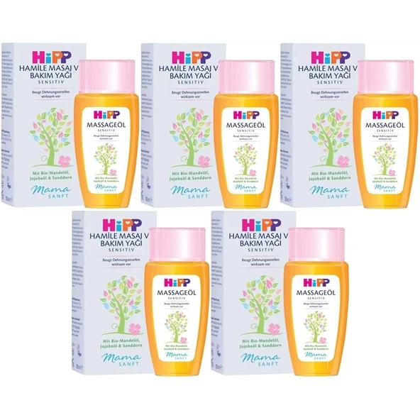 Hipp Mamasanft Hamile Masaj ve Bakım Yağı Sensıtıv 100ML (5 Li Set)