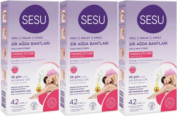 Sesu Sir Ağda Bandı 42 Li Pk Hassas Cilt (3 Lü Set)