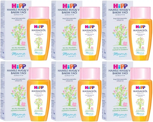 Hipp Mamasanft Hamile Masaj ve Bakım Yağı Sensıtıv 100ML (6 Lı Set)