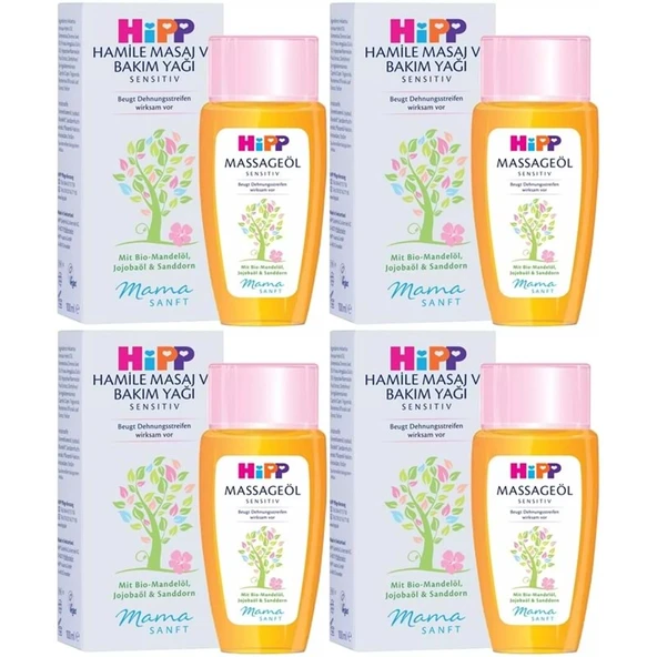 Hipp Mamasanft Hamile Masaj ve Bakım Yağı Sensıtıv 100ML (4 Lü Set)