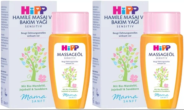 Hipp Mamasanft Hamile Masaj ve Bakım Yağı Sensıtıv 100ML (2 Li Set)