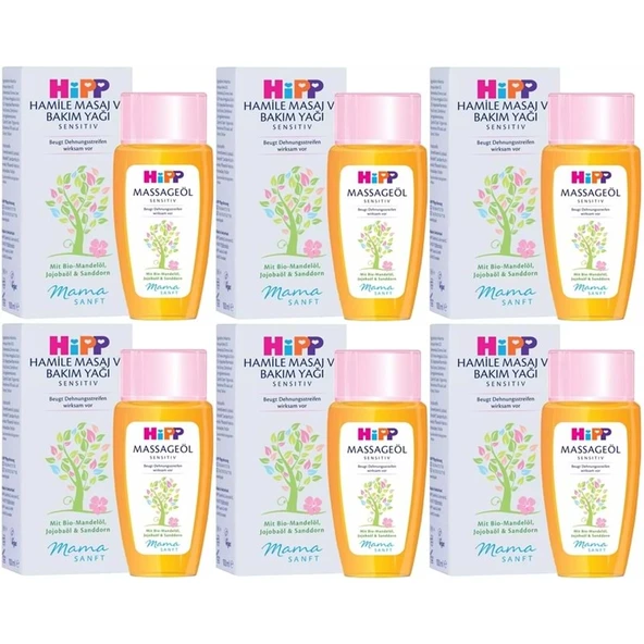 Hipp Mamasanft Hamile Masaj ve Bakım Yağı Sensıtıv 100ML (6 Lı Set)