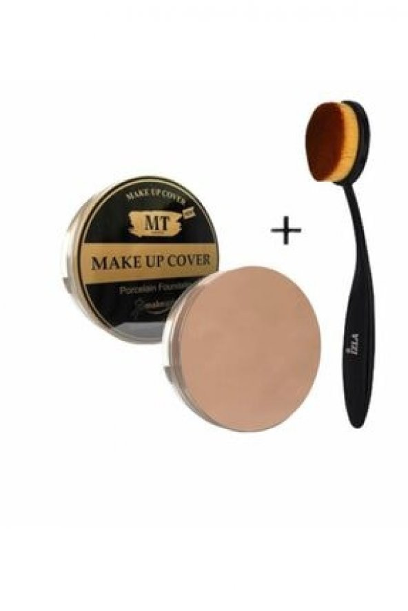 Make Up Cover Porselen Fondöten Kapatıcı Orta Ton + Kaşık Fondöten Fırçası
