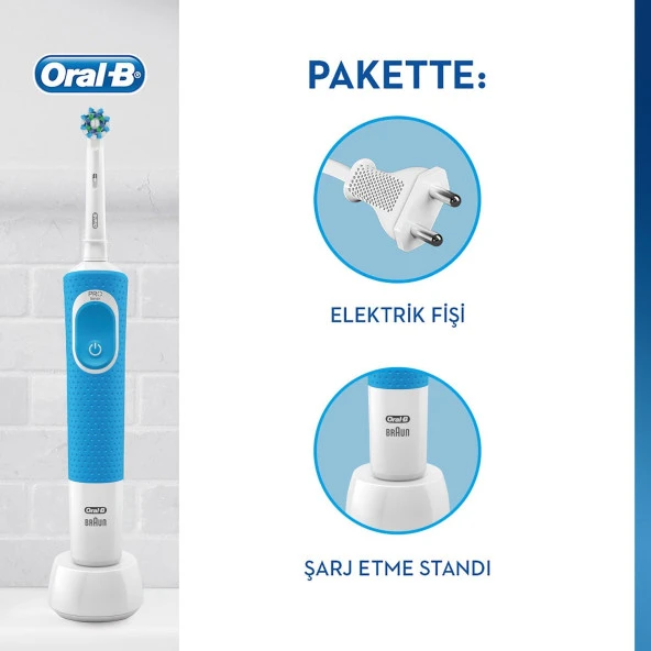Oral-B Vitality 100 Cross Action Mavi Şarjlı Diş Fırçası - 2