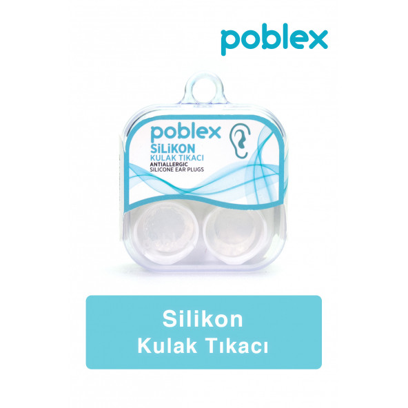 POBLEX Silikon Kulak Tıkacı - Kulak Koruyucu Tıpası Saf Silikon 2'li