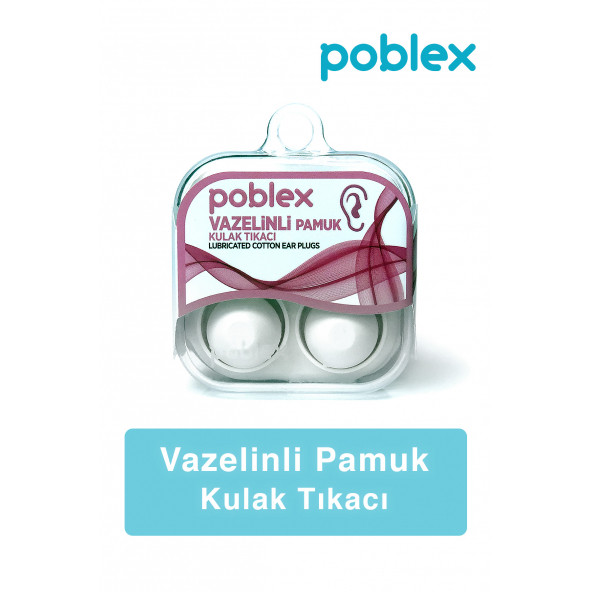 POBLEX Vazelinli Pamuk Kulak Tıkacı - Kulak Koruyucu Tıpası 2'li