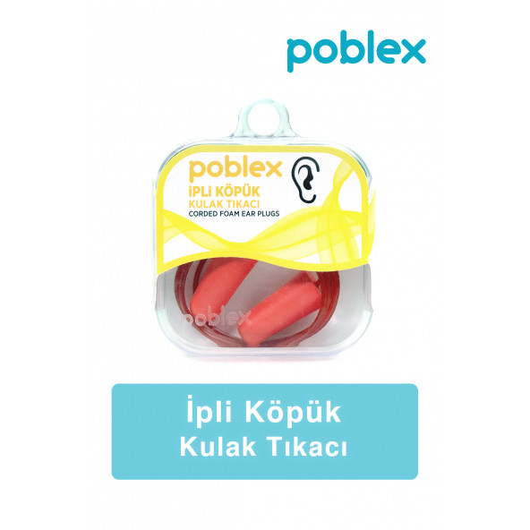 POBLEX İpli Köpük Kulak Tıkacı - Kulak Koruyucu Tıpası