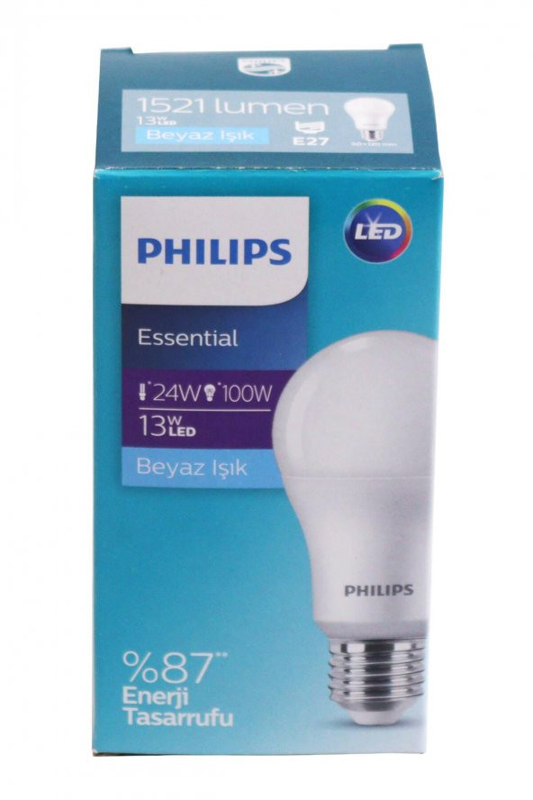 Philips 13 W (14) W Led Ampül Beyaz Işık 12 Li Paket 1521 Lümen - 3