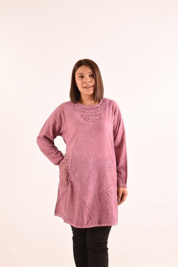 Kadın Tek Cepli Lila Tunik 4030 - 2