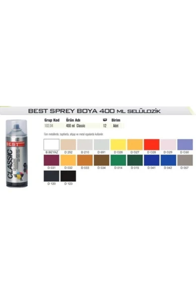 Best Classic Selülozik Profesyonel Sprey Boya 400 Ml- Buzdolabı Beyaz - Resim 3