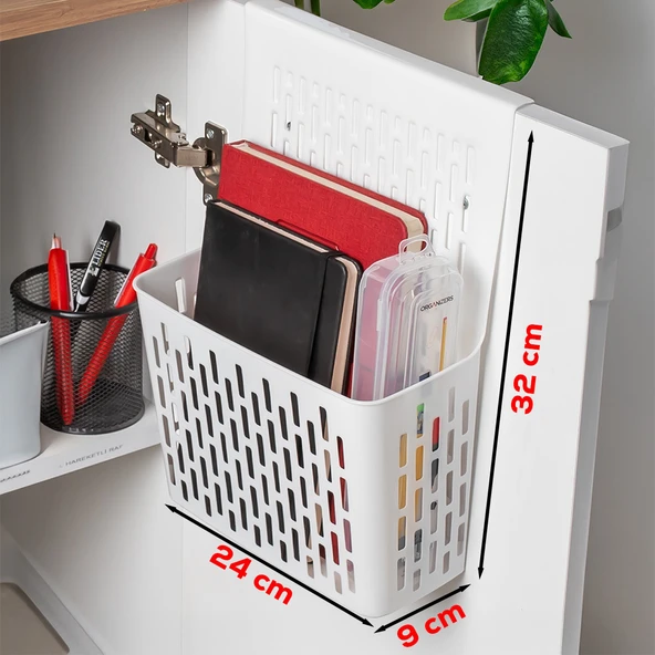 Porsima Org-52 Asılabilir Mutfak Banyo Dolap İçi Düzenleyici Organizer Deterjanlık - Beyaz - 3