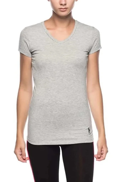 U.S. Polo Assn. Kadın Kısa Kollu V Yaka T-shirt
