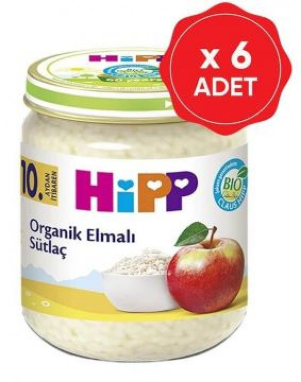 Hipp Organik Elmalı Sütlaç 200 Gr x 6 Adet