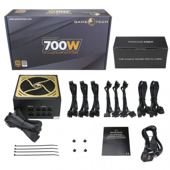 GAMETECH GTP-700M 700W 80+ Gold Modüler Power Supply PC Güç Kaynağı - 2