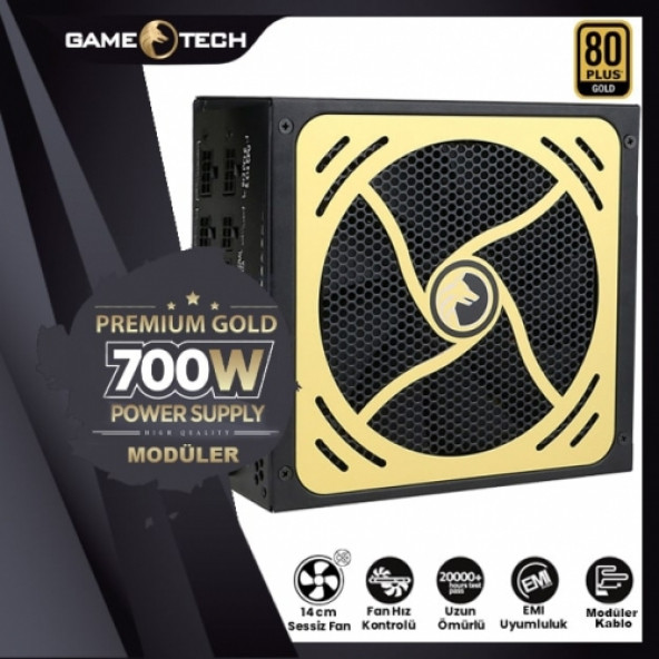 GAMETECH GTP-700M 700W 80+ Gold Modüler Power Supply PC Güç Kaynağı - 3
