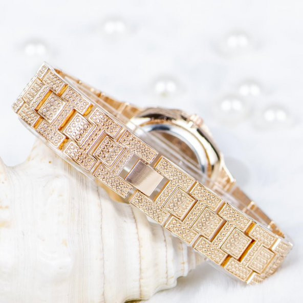 SaaTTino Özel Tasarım Rose Renk Zirkon Taşlı Çelik Kasa Bayan Kol Saati ST-303800 - 2